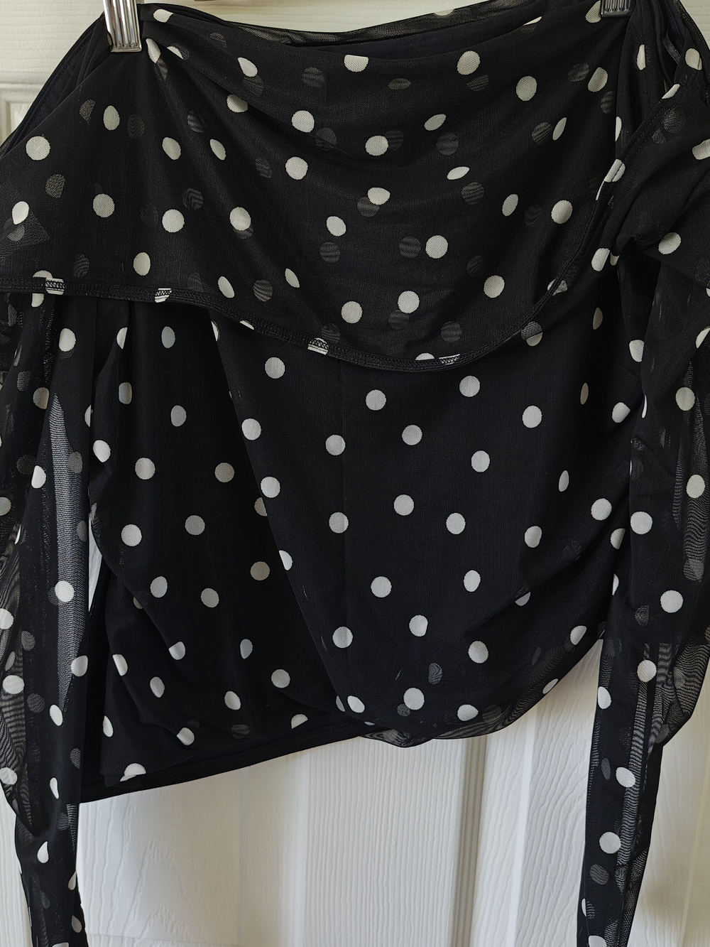 Abercrombie & Fitch Black and White Polka Dot Sheer Blouse